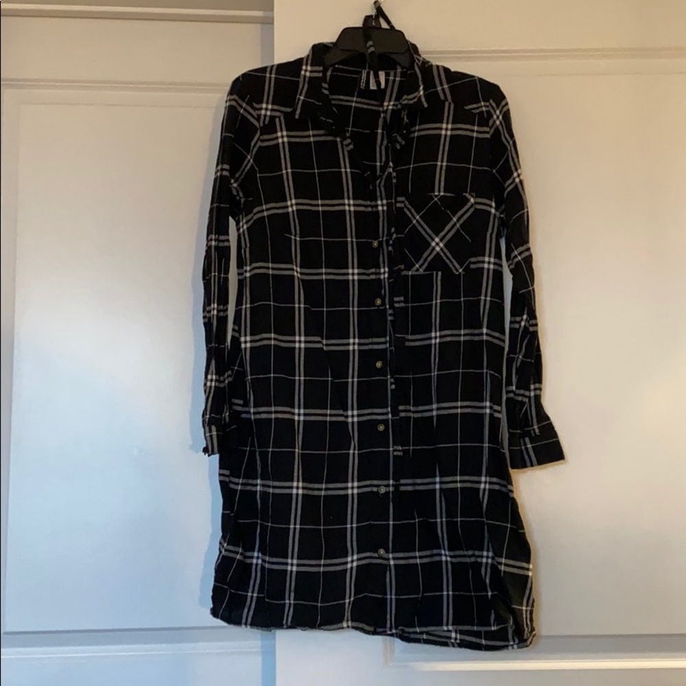 Black and White Flannel Dress